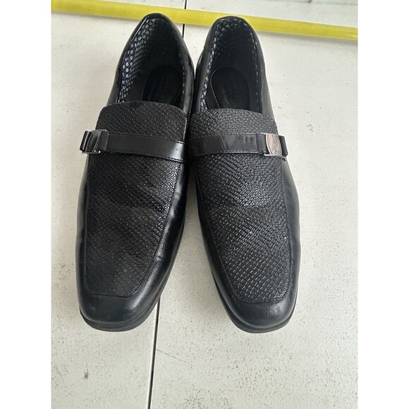 Perry Ellis Black Loafers Slip On Men's Size 11 Justin Portfolio Dress Shoes - Picture 2 of 15